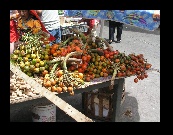 Across the street, there were a multitude of fruits available also